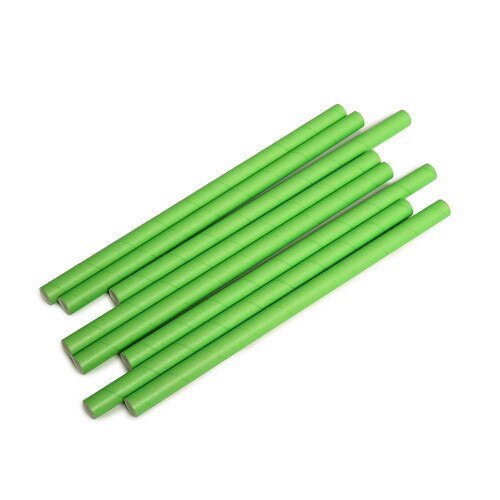 Green Compostable Straws 210 x 10mm - 250 pcs